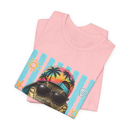 Alligator in Sunglasses Beach Tee — Tropical Summer Graphic T-Shirt