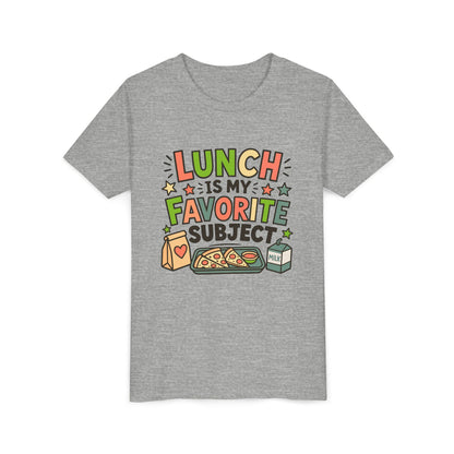 Youth Tee — "Lunch Is My Favorite Subject" Cute School Lunch Graphic