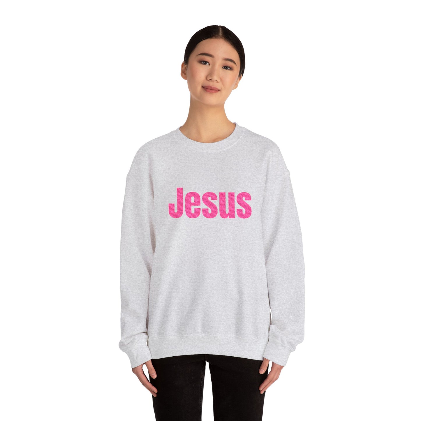 Jesus Pink Glitter Crewneck Sweatshirt