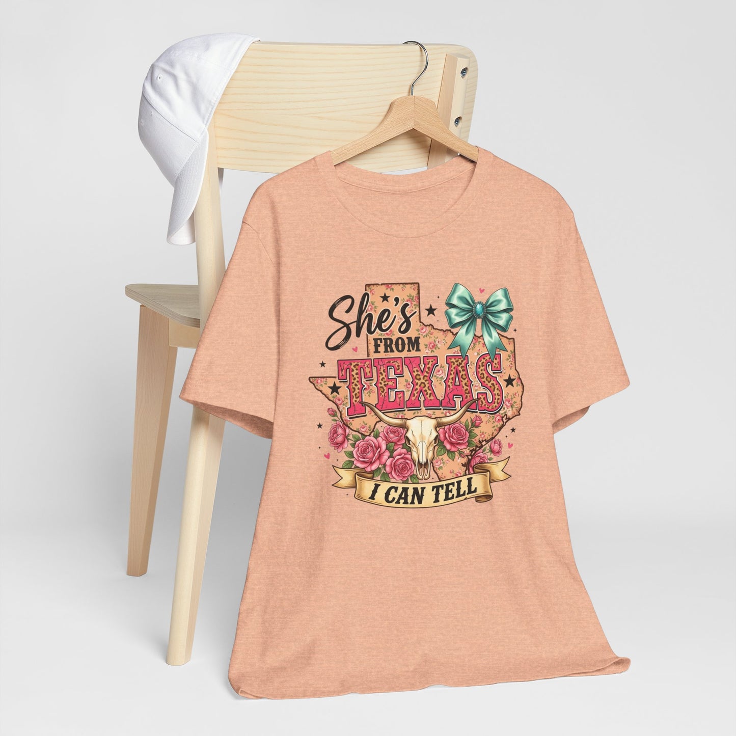 She's From Texas Tee – Floral Cowgirl State Pride T-Shirt