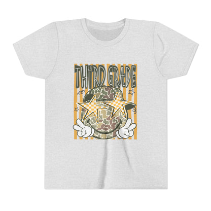 Third Grade Camo Star Youth T-Shirt – Fun Back-to-School Tee for Kids