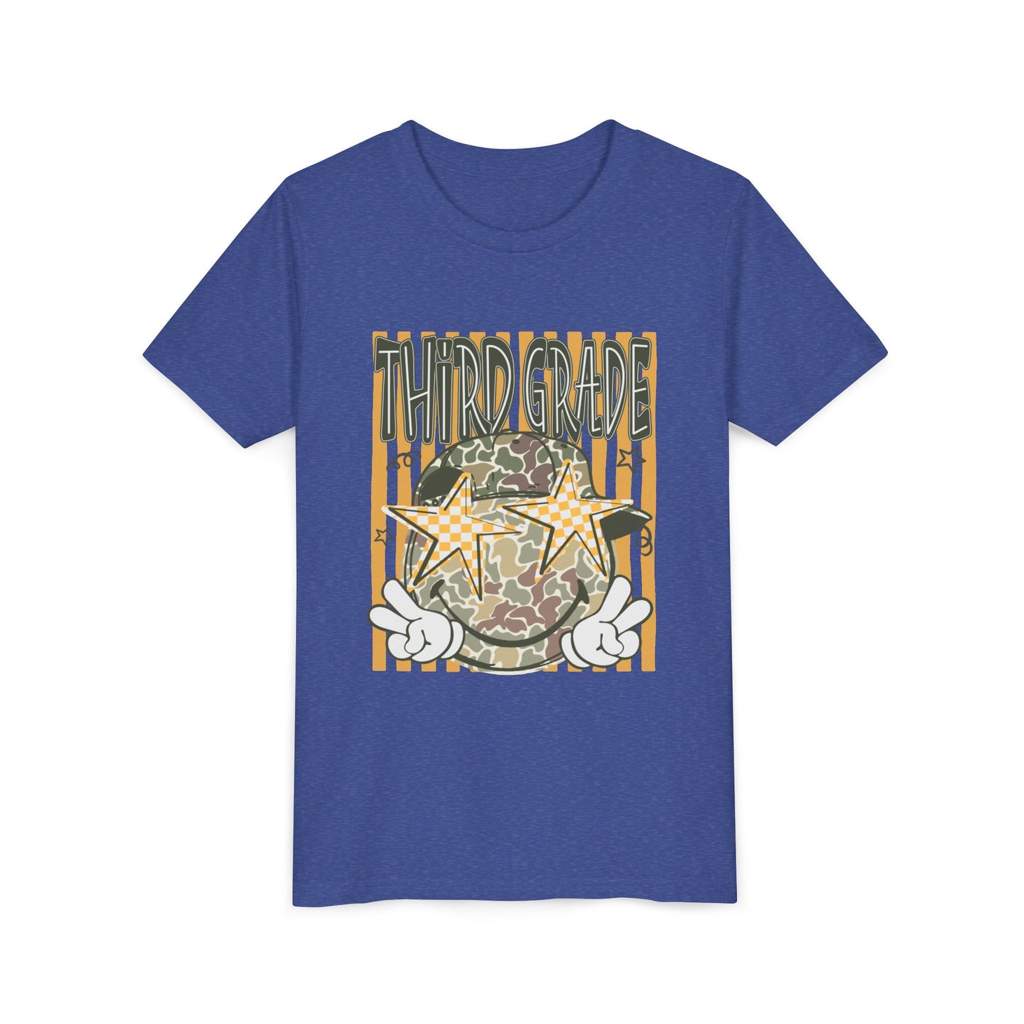 Third Grade Camo Star Youth T-Shirt – Fun Back-to-School Tee for Kids
