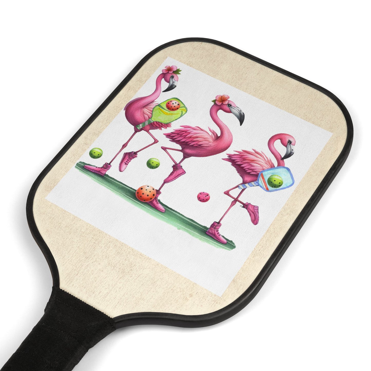 Flamingo Pickleball Paddle Set — Cute Flamingo Design Pickleball Kit (2 Paddles + Balls)