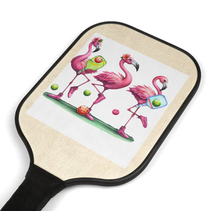 Flamingo Pickleball Paddle Set — Cute Flamingo Design Pickleball Kit (2 Paddles + Balls)