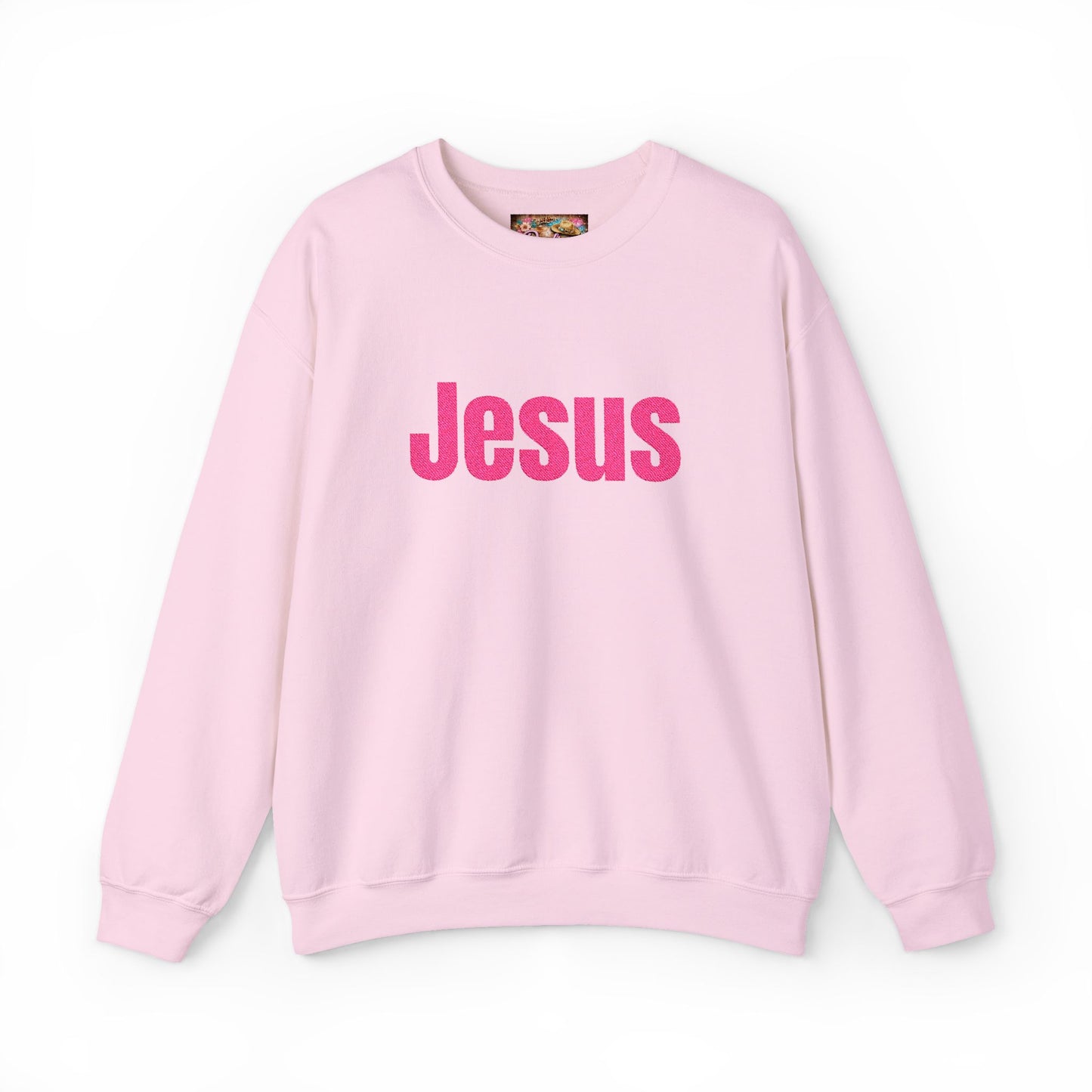 Jesus Pink Glitter Crewneck Sweatshirt