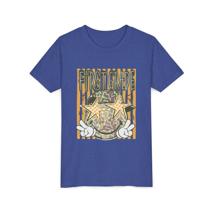 First Grade Camo Stars Youth Tee - Back to School Kids T-Shirt