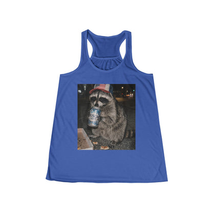 Raccoon Drinking Beer Tank Top – Funny Retro Animal Graphic Racerback