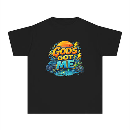 Youth Tee — "God's Got Me" Christian Surf Graphic