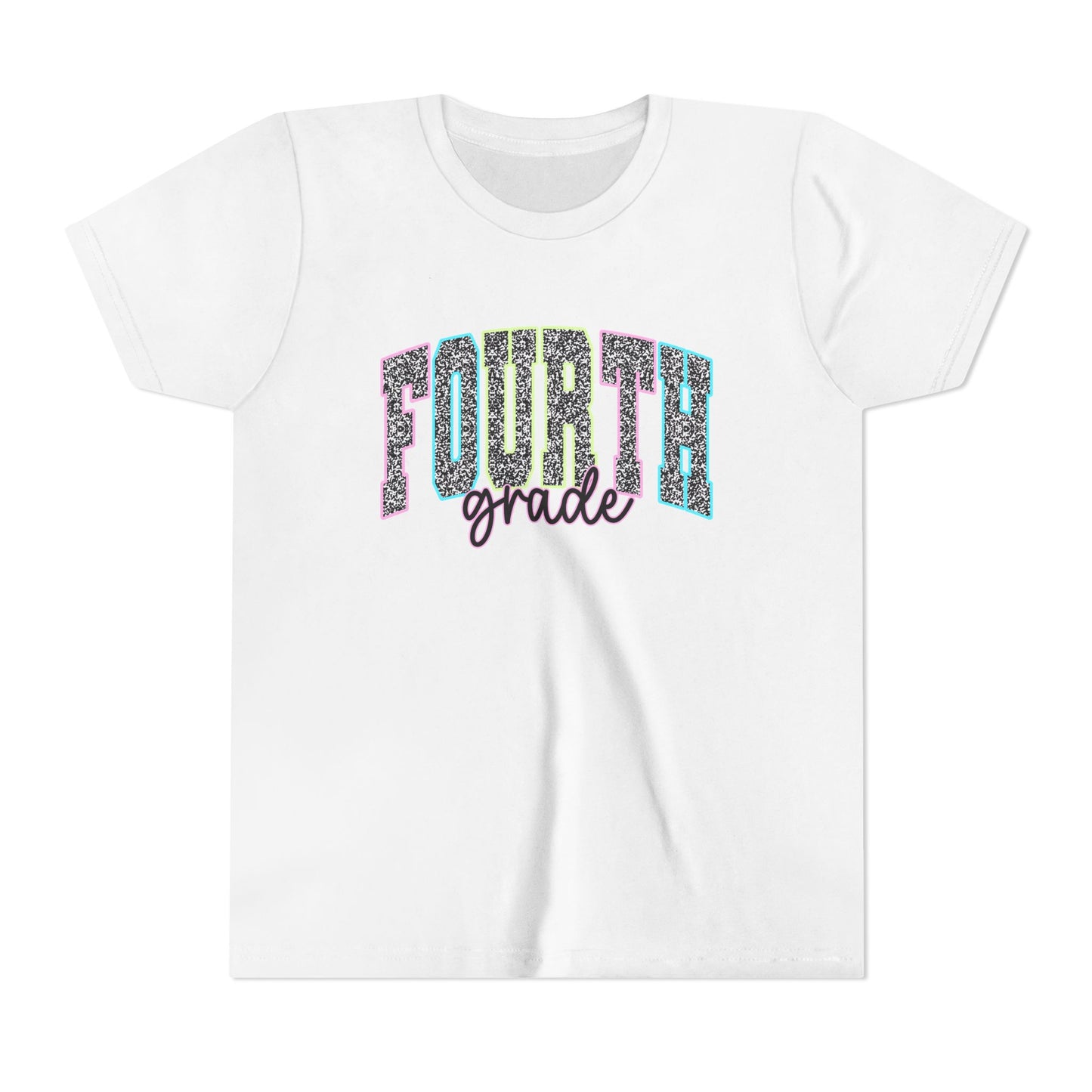 Fourth Grade Youth Tee — Colorful Glitter School Shirt for Kids
