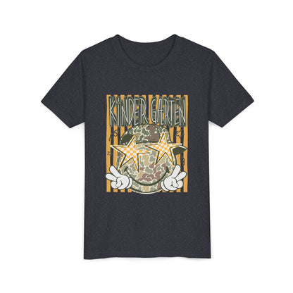 Kindergarten Stars Youth Tee – Camo Globe Graphic Back-to-School Shirt