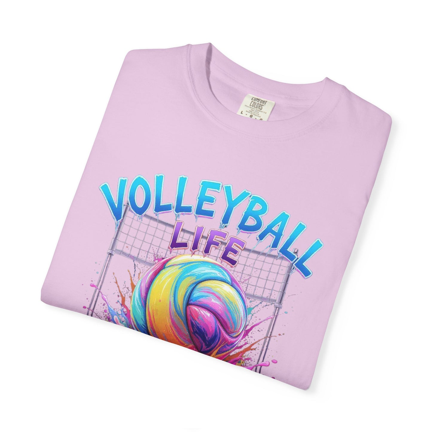 Volleyball Life T-Shirt — Colorful Paint Splash Volleyball Tee