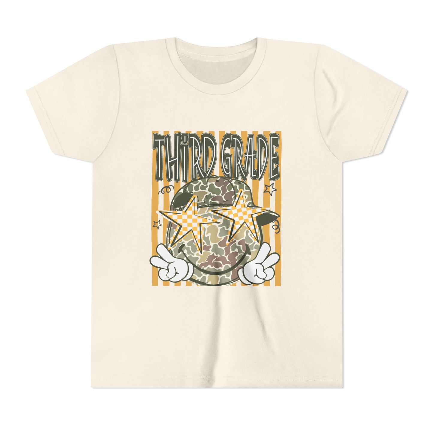 Third Grade Camo Star Youth T-Shirt – Fun Back-to-School Tee for Kids
