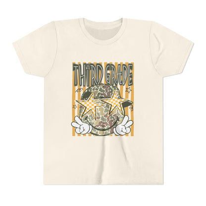 Third Grade Camo Star Youth T-Shirt – Fun Back-to-School Tee for Kids